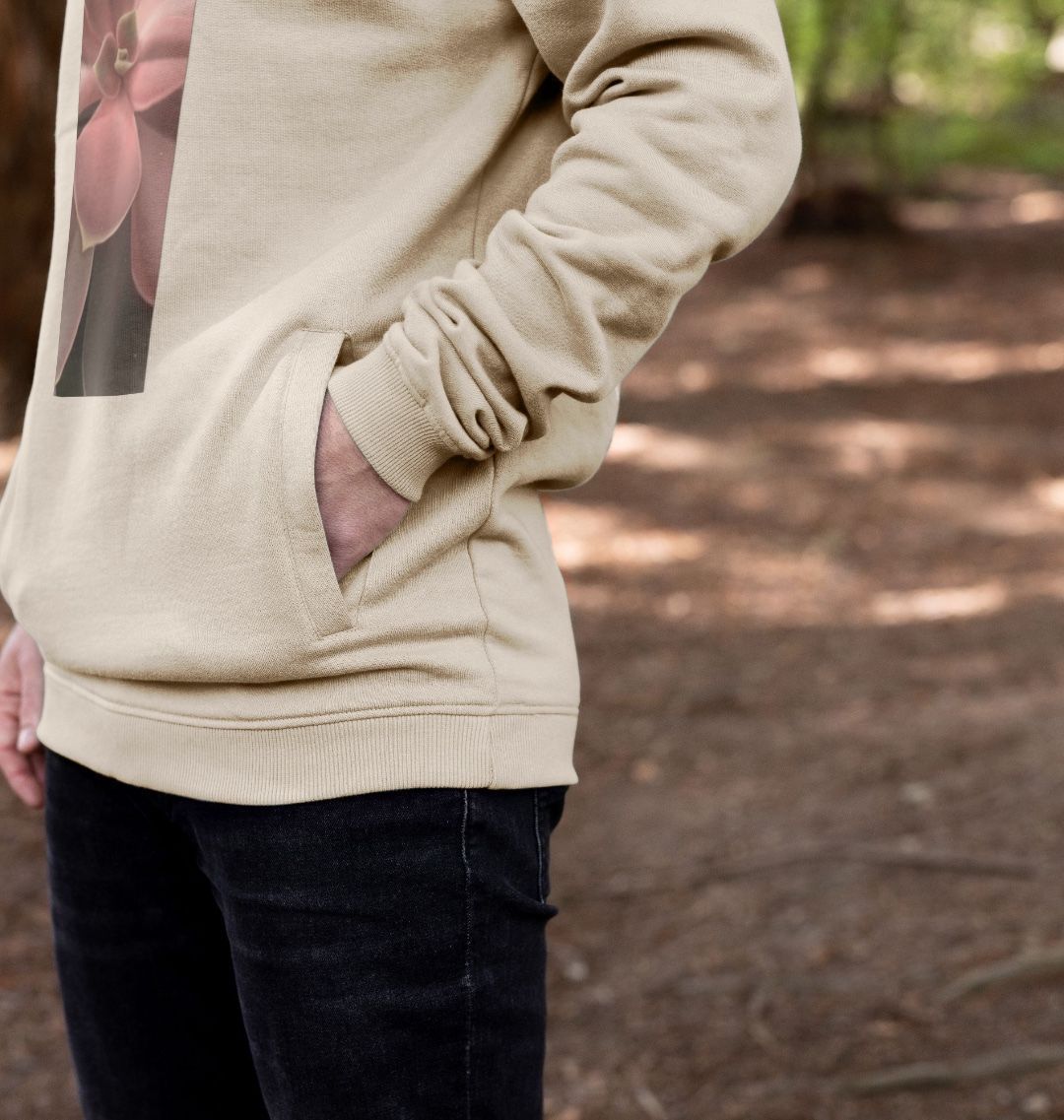 Unisex red to green ombré succulent banner hoodie.