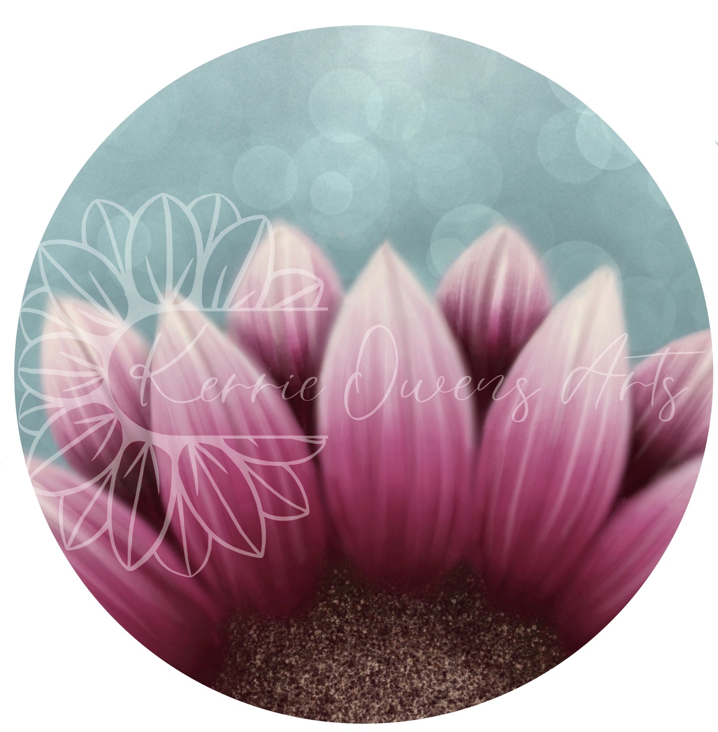 Just breath, pink sunflower, digital download print.