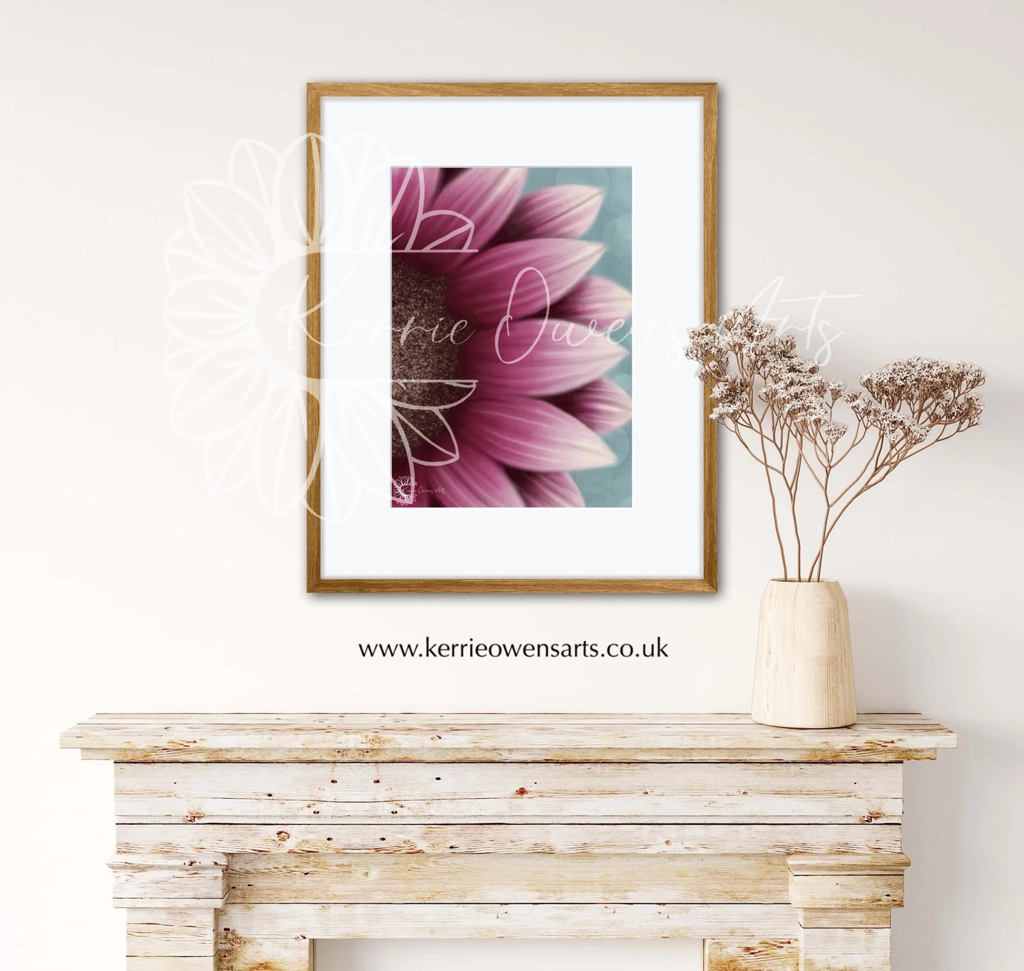 Pink sunflower petal left view digital download.