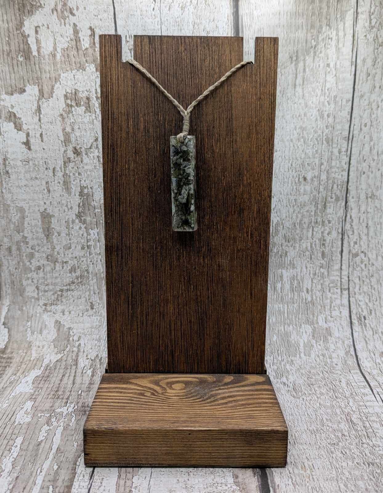 New Zealand mixed Pounamu chips pendant in UV resin.