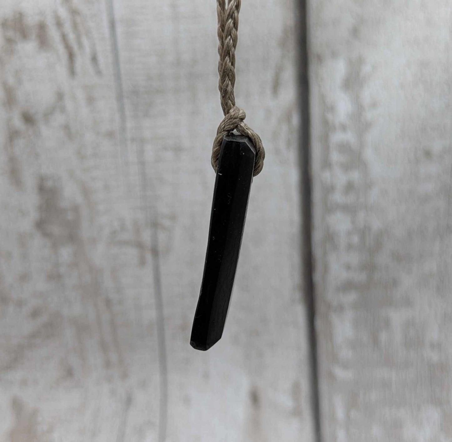 Sea coal rectangular pendant.