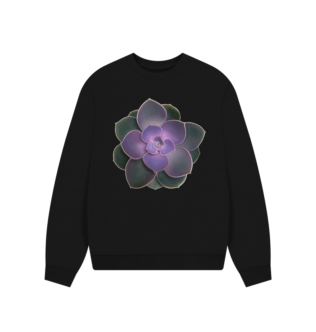 Black Purple to green ombr\u00e9 women\u2019s oversized sweatshirt.