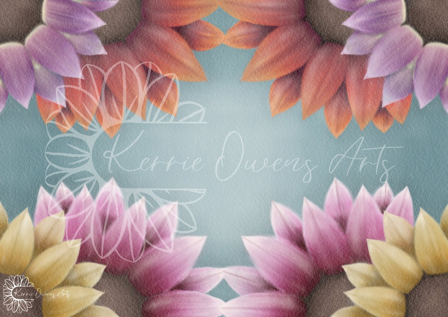Sunflowers in full bloom, digital download print.