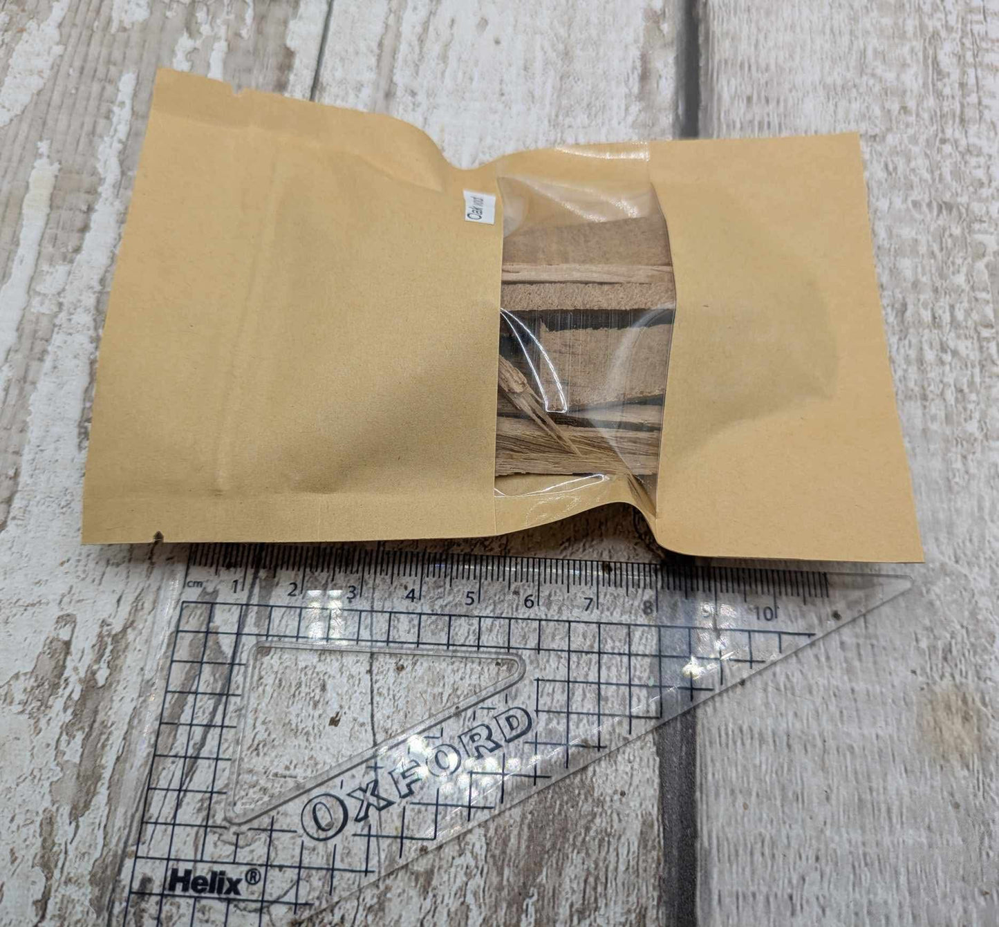 Oak wood off cut pouch