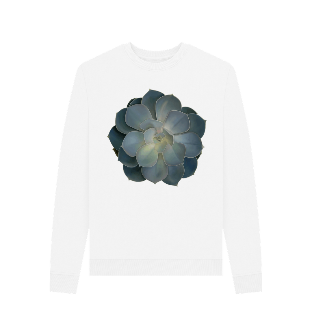 White Green ombr\u00e9 succulent women\u2019s sweatshirt.