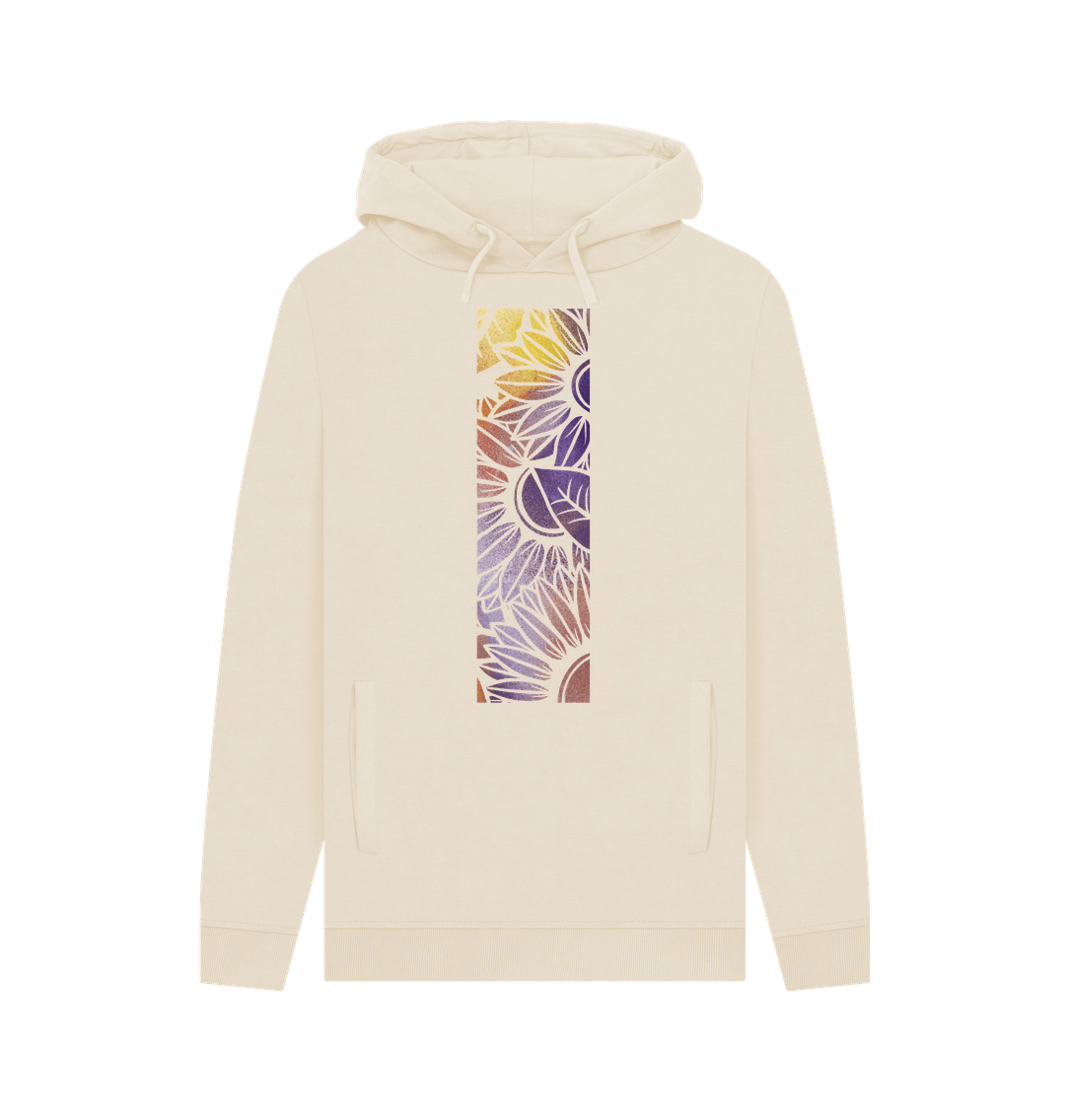 Oat Unisex rainbow spray painted sunflower hoodie.