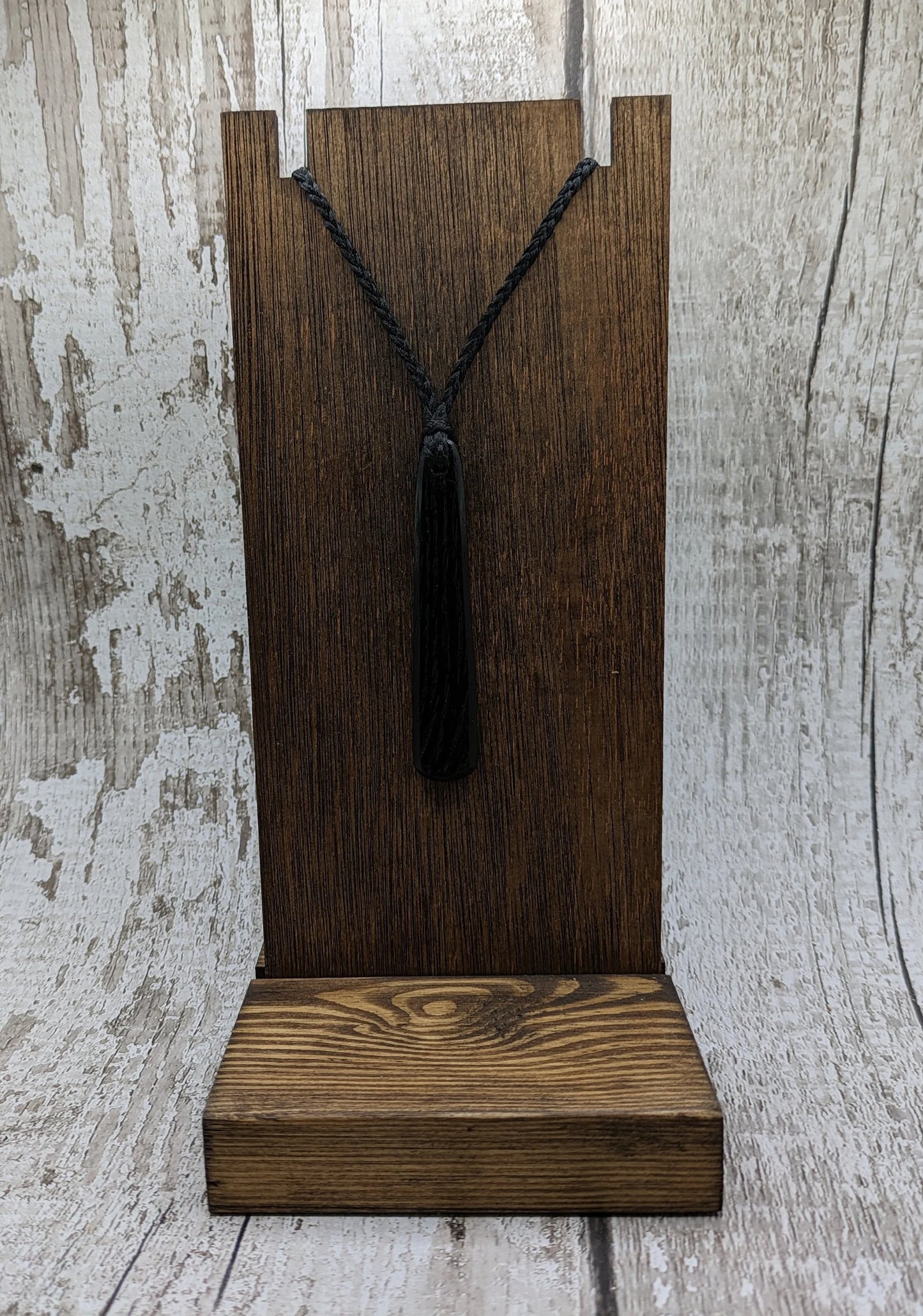 Fenland bog oak roimata drop pendant.
