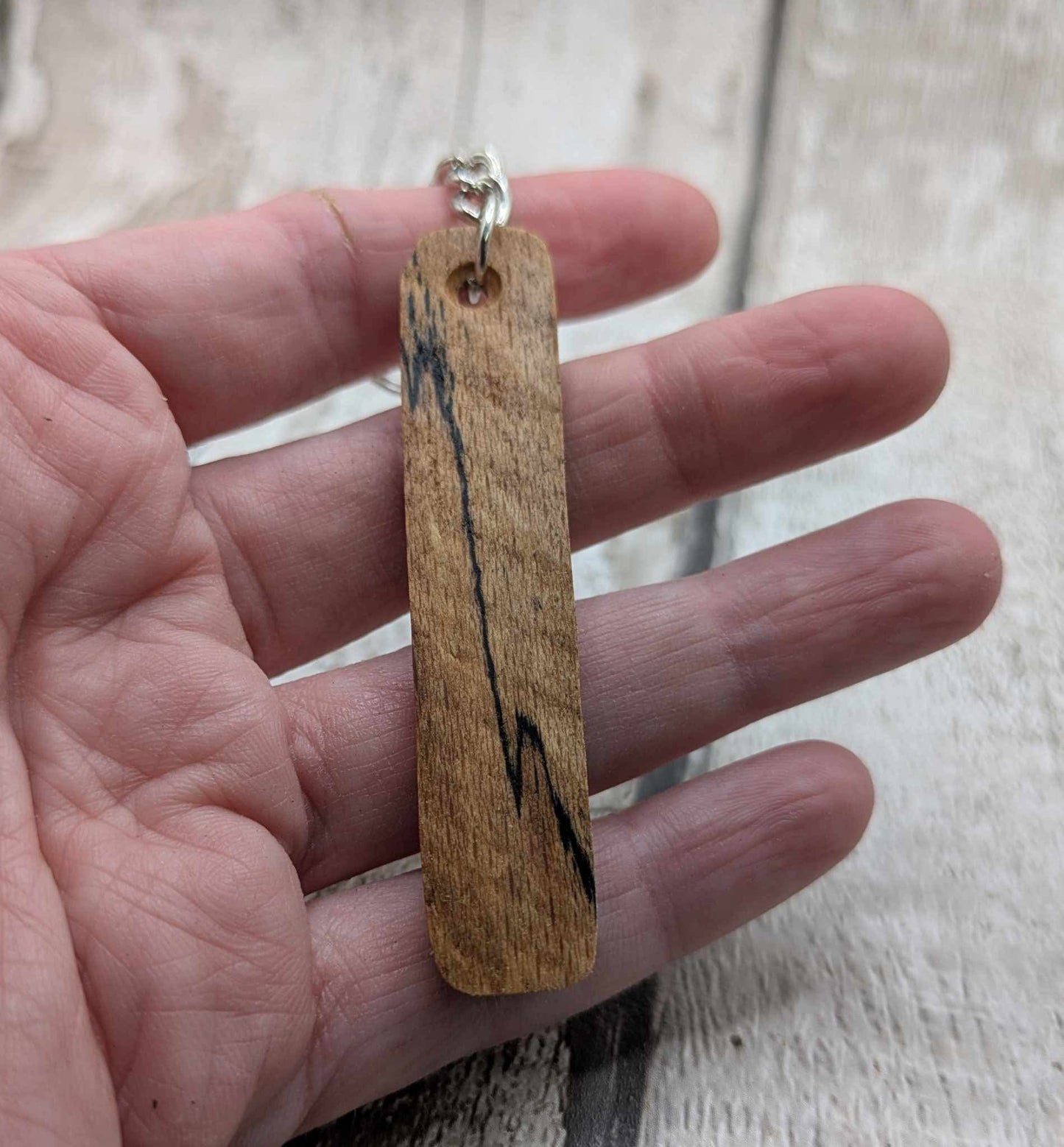 Spalted beech protection bind run keyrings.