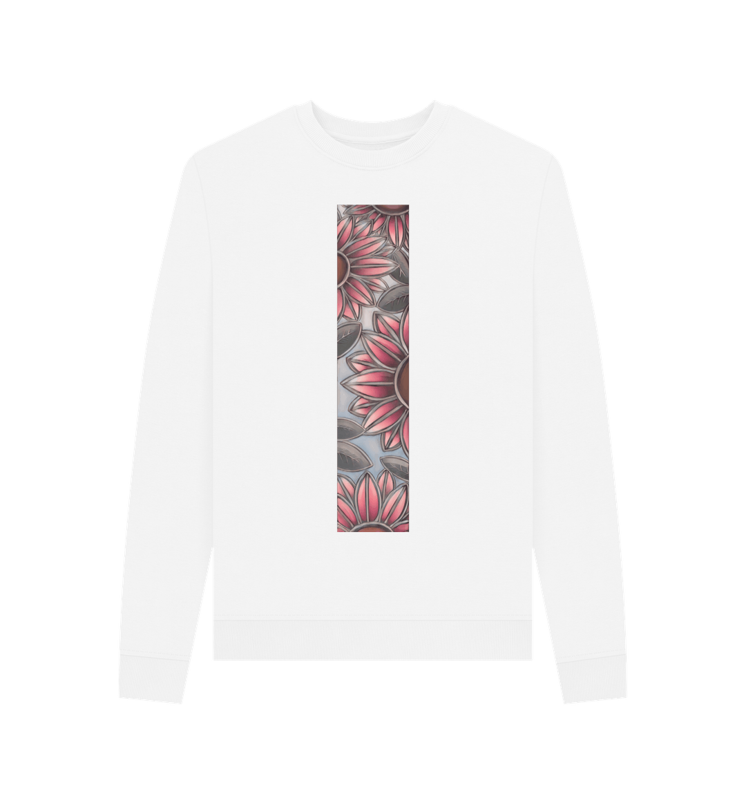 White Stain glass sunflowers women\u2019s sweatshirt.