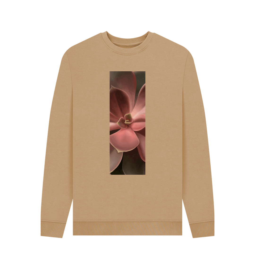 Sand Men\u2019s red to green succulent banner sweater.