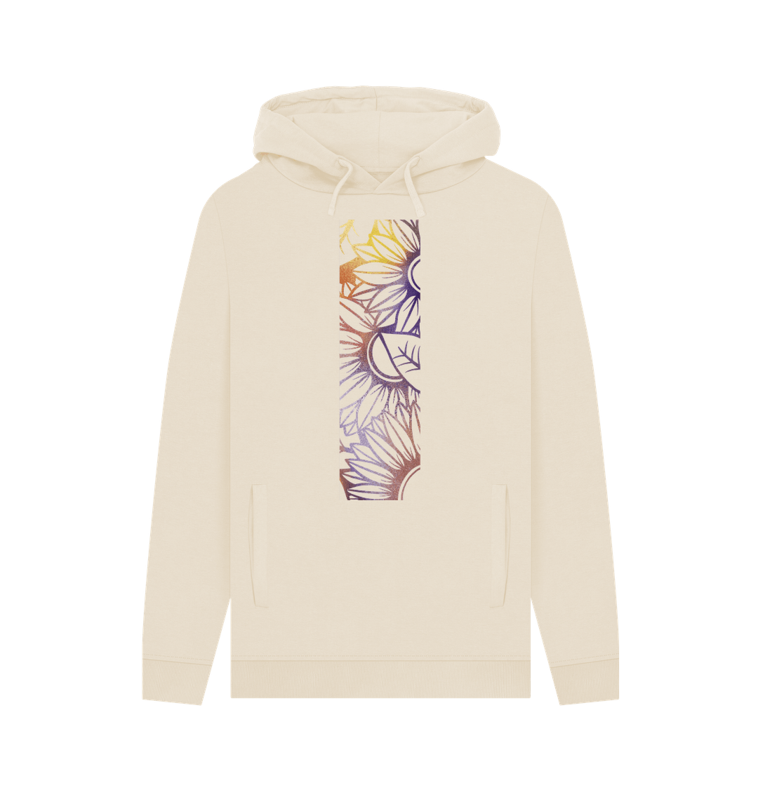 Oat Unisex spray painted sunflower hoodie.