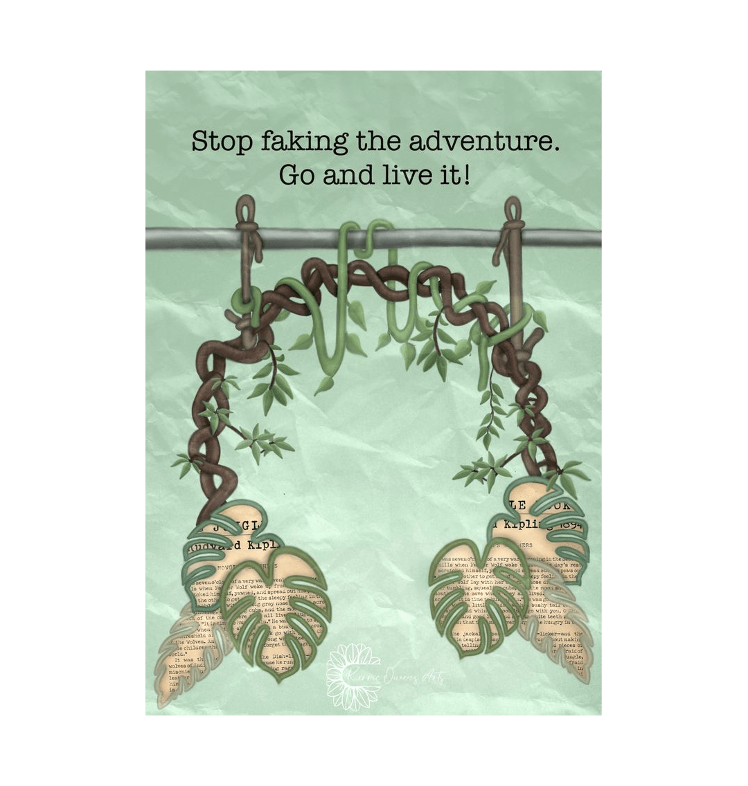White Jungle book adventure poster print.