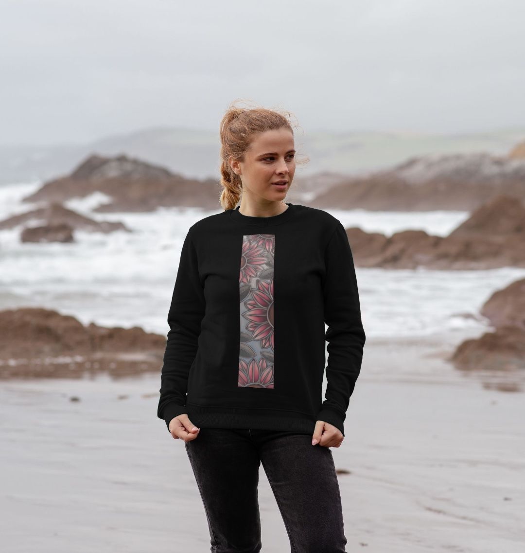 Stain glass sunflowers women’s sweatshirt.