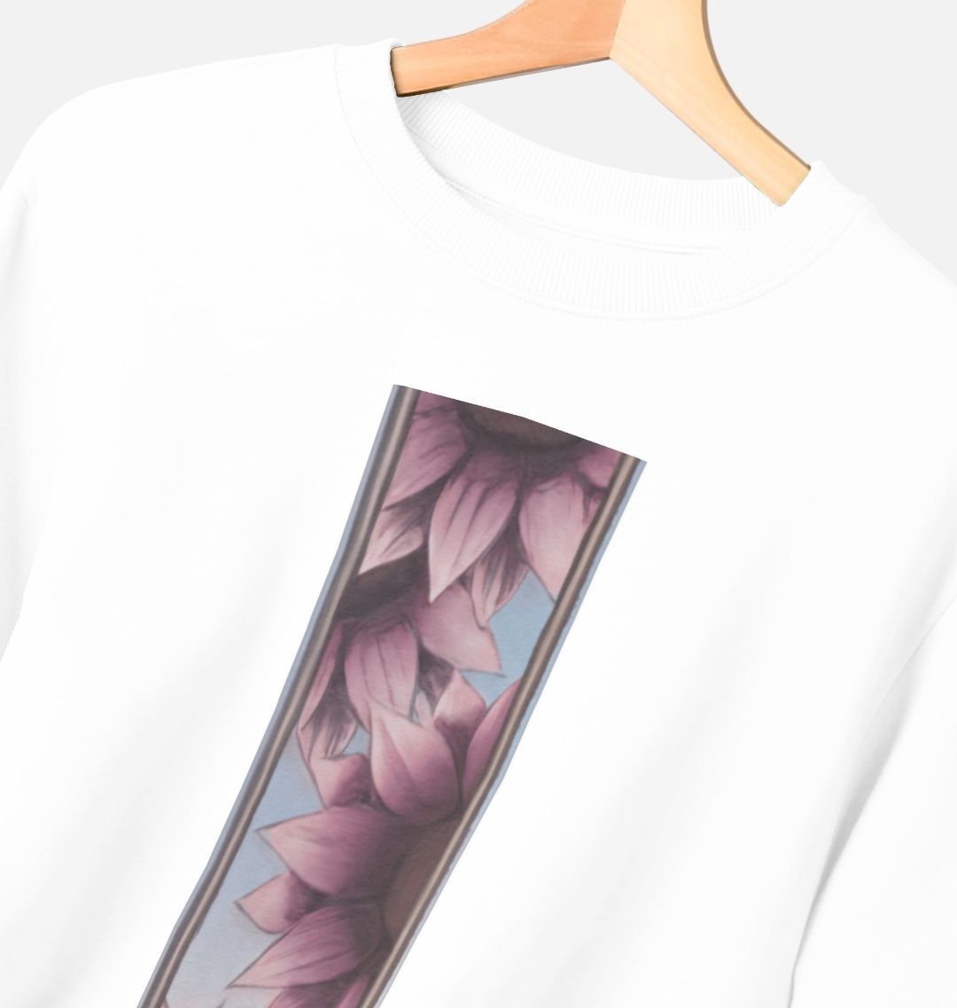 Ladies stripe of pink flowers sweatshirt.