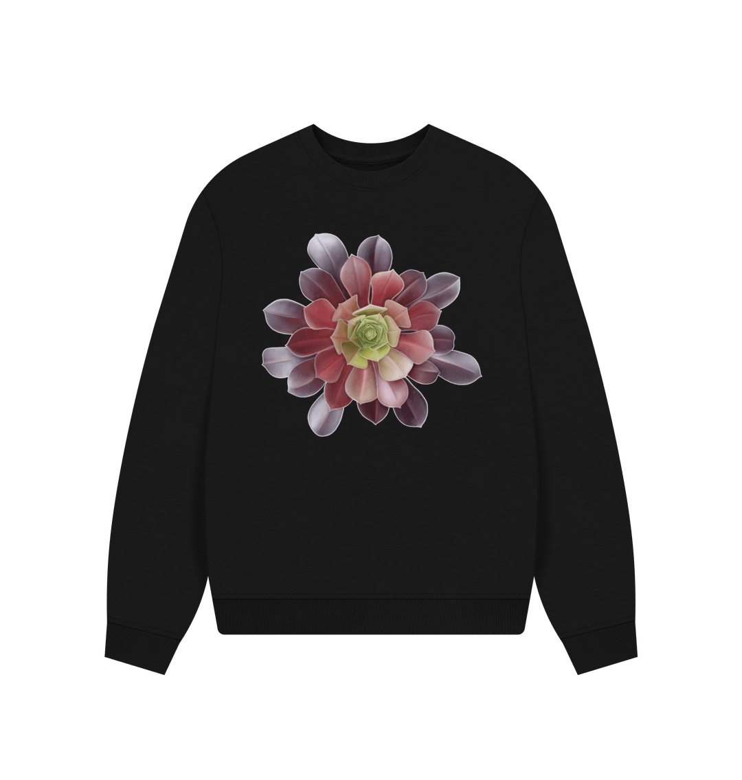 Black Green to red ombr\u00e9 oversized women\u2019s sweatshirt.