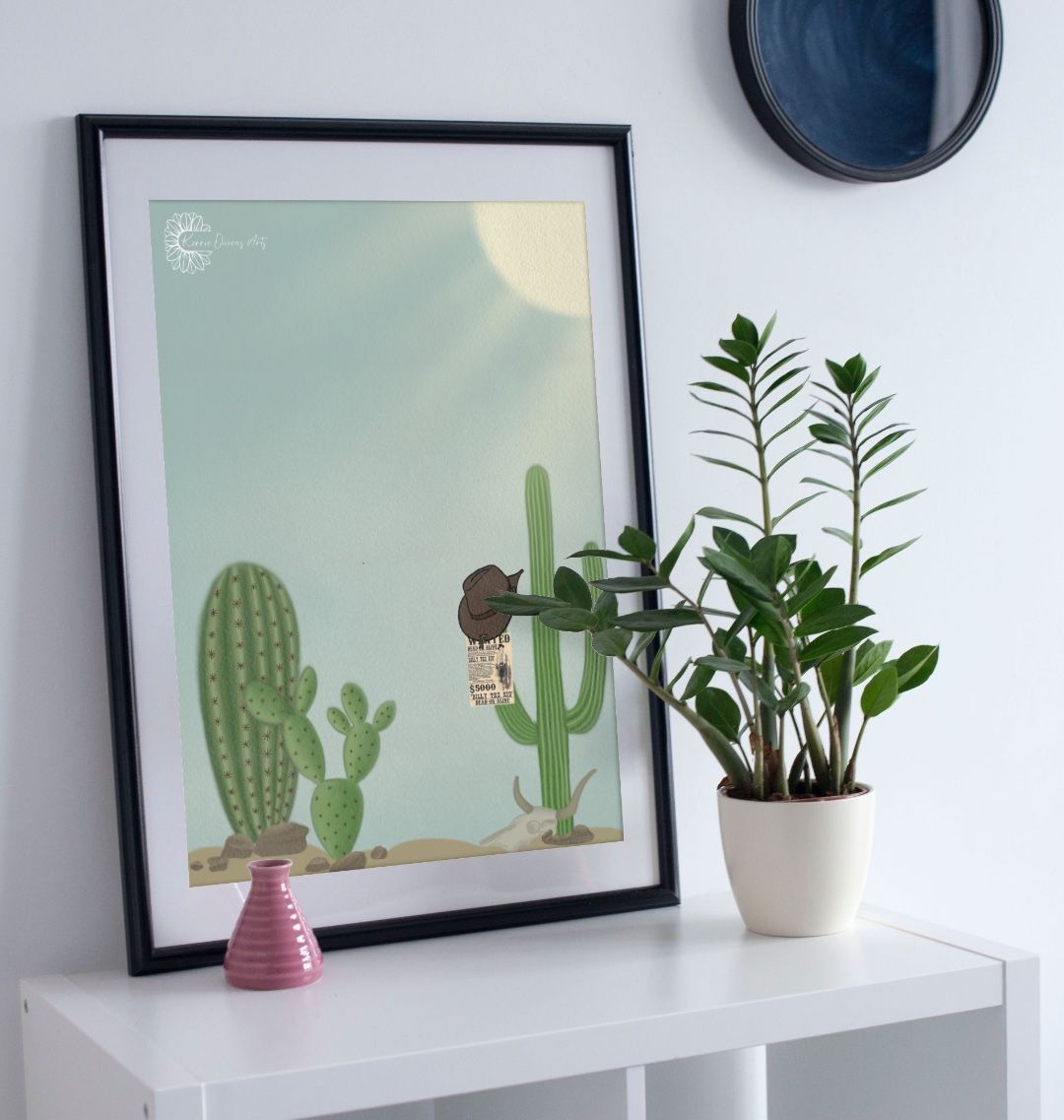 Children’s Wild West poster print.