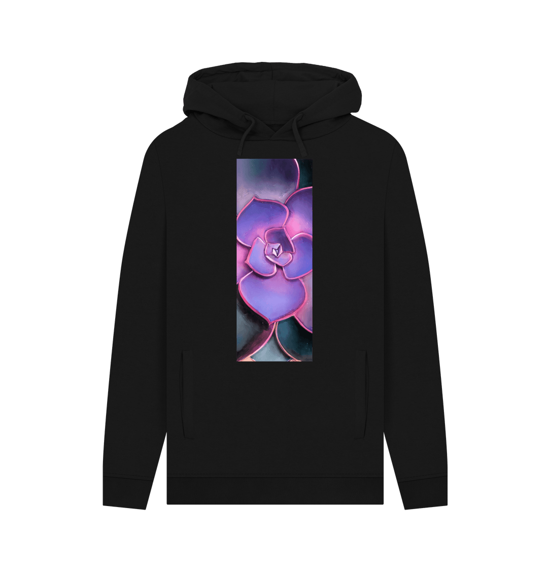 Black Pink to purple ombr\u00e9 succulent unisex hoodie.