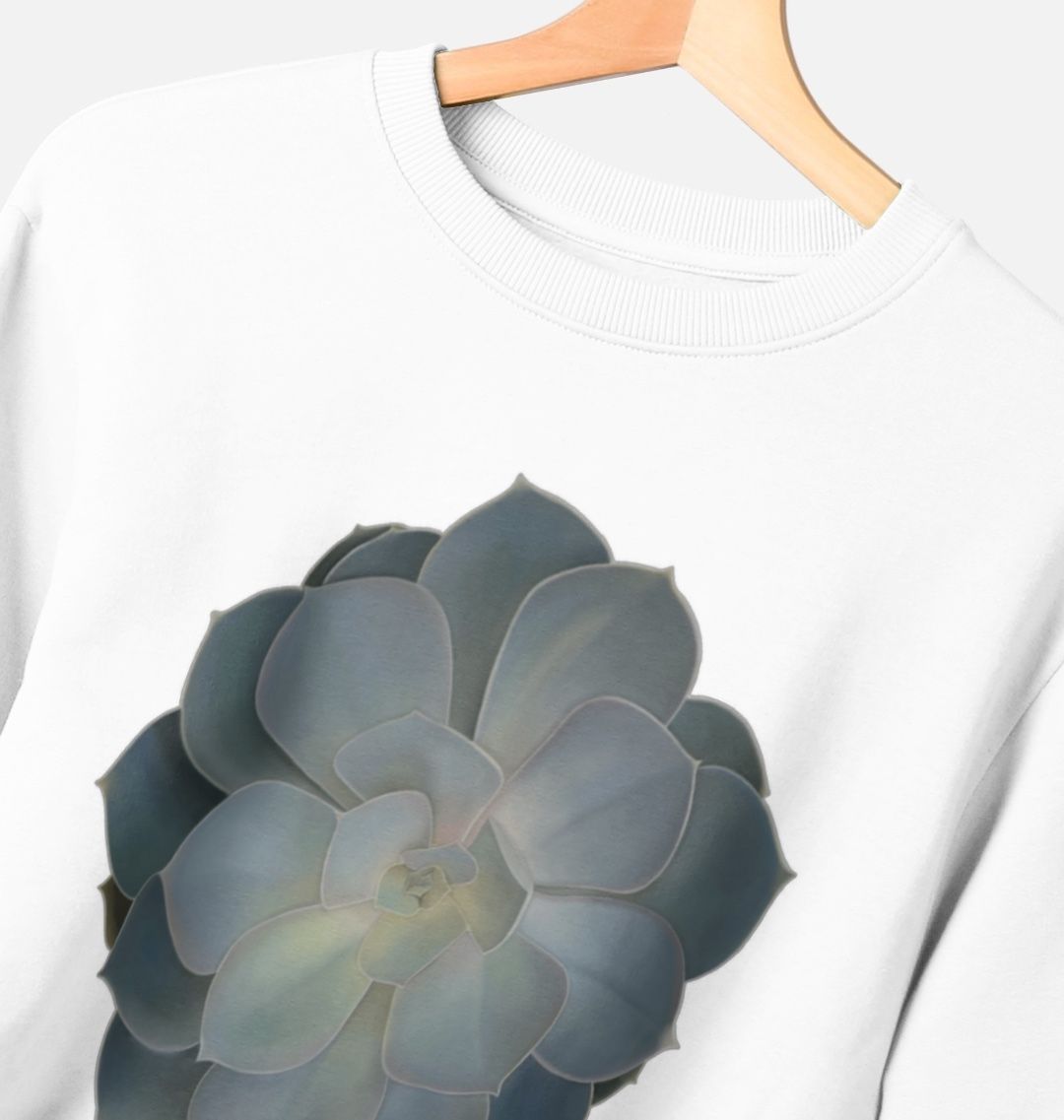 Mens green ombré succulent sweatshirt.