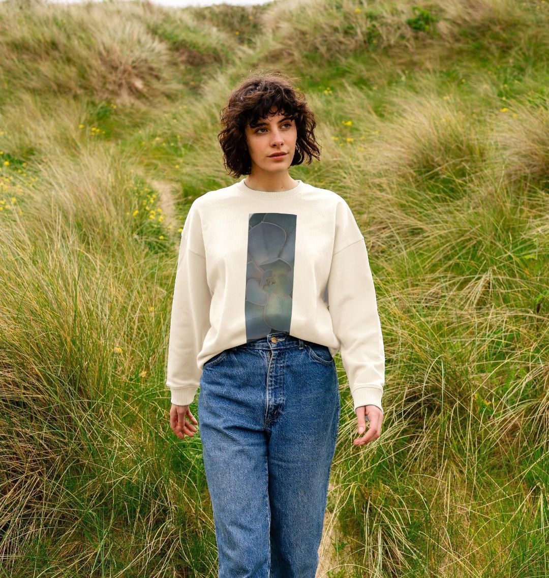 Women’s green ombré succulent oversized Sweater.