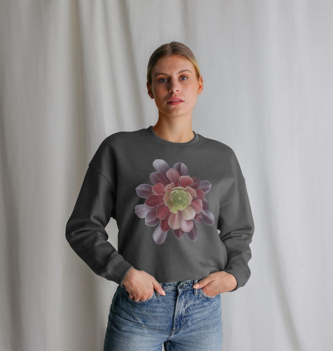Green to purple ombré oversized women’s sweatshirt.