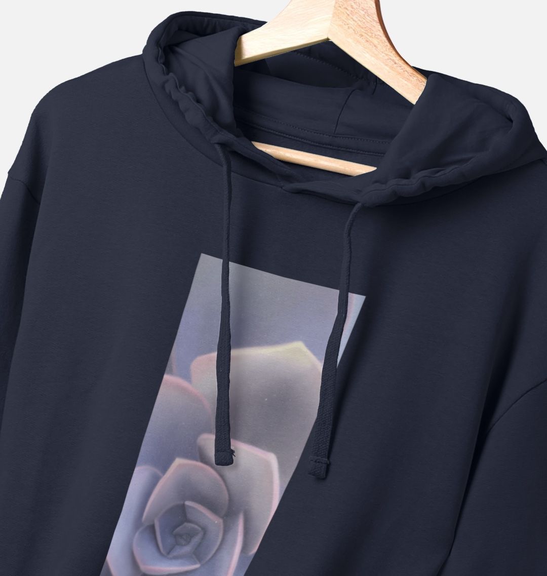Unisex Purple ombré succulent banner hoodie.