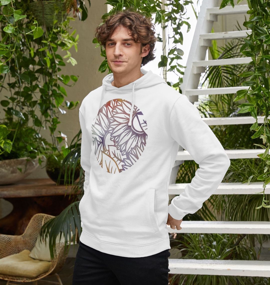 Circle spray painted sunflowers unisex hoodie.