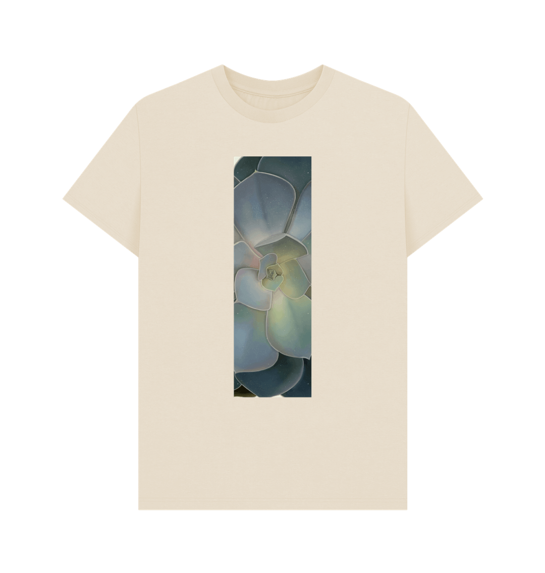 Oat Unisex green ombr\u00e9 succulent banner T-shirt.