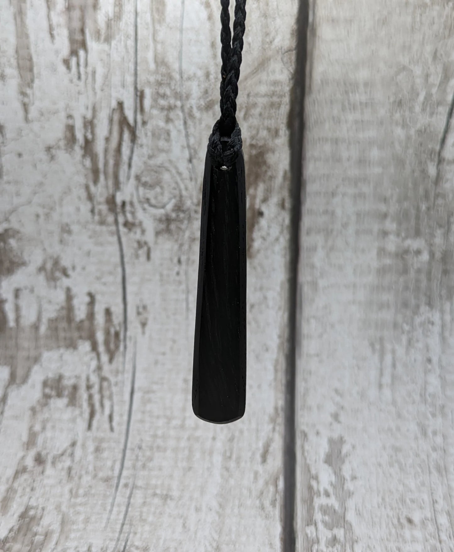 Fenland bog oak roimata drop pendant.