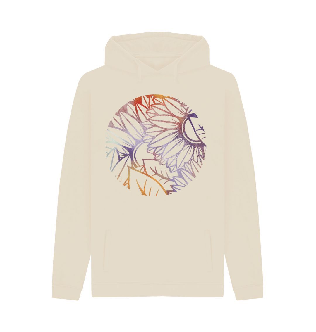 Oat Circle spray painted sunflowers unisex hoodie.