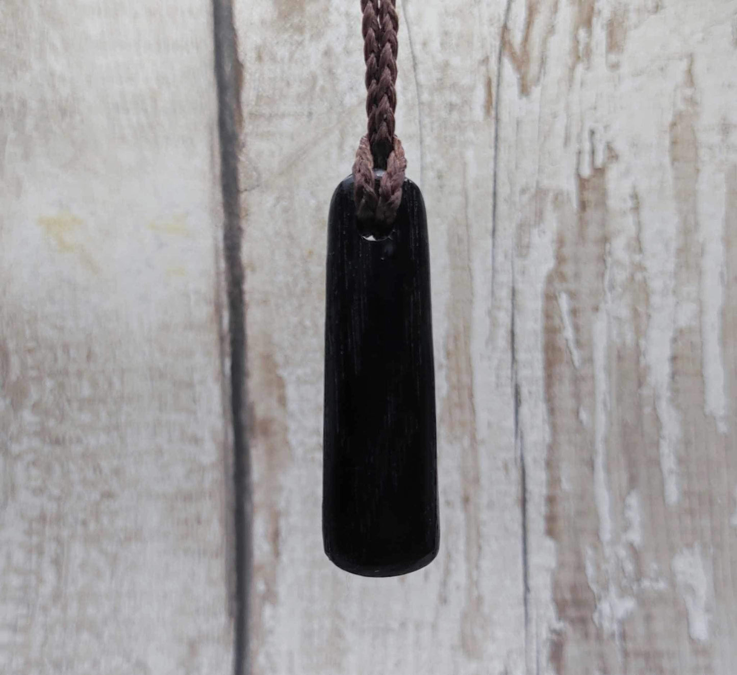 Bog oak with nz Pounamu serpentine, roimata pendant.
