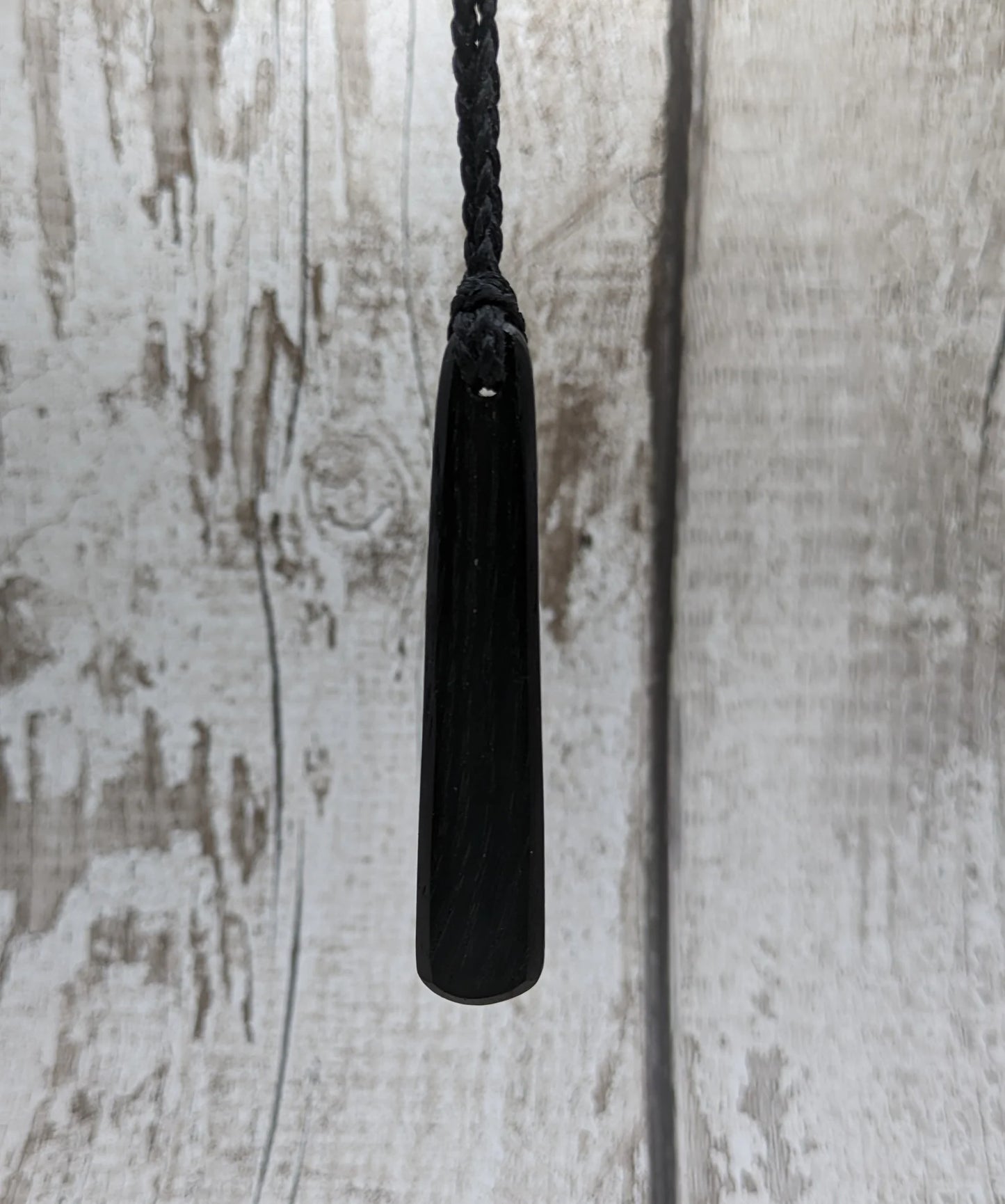 Fenland bog oak roimata drop pendant.