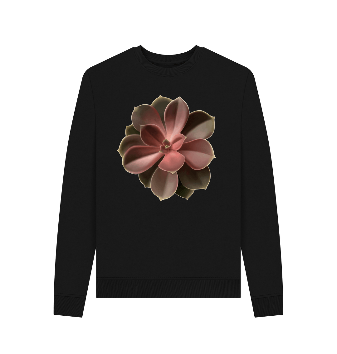Black Women\u2019s Red to green ombr\u00e9 succulent sweatshirt.