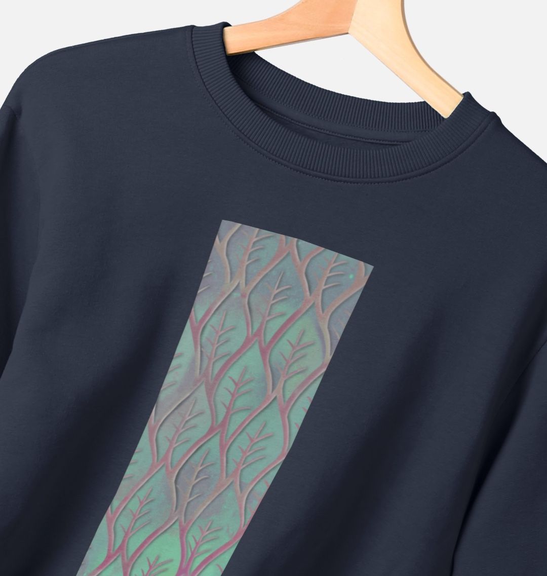 Women’s cosmic leaves crewneck sweatshirt.