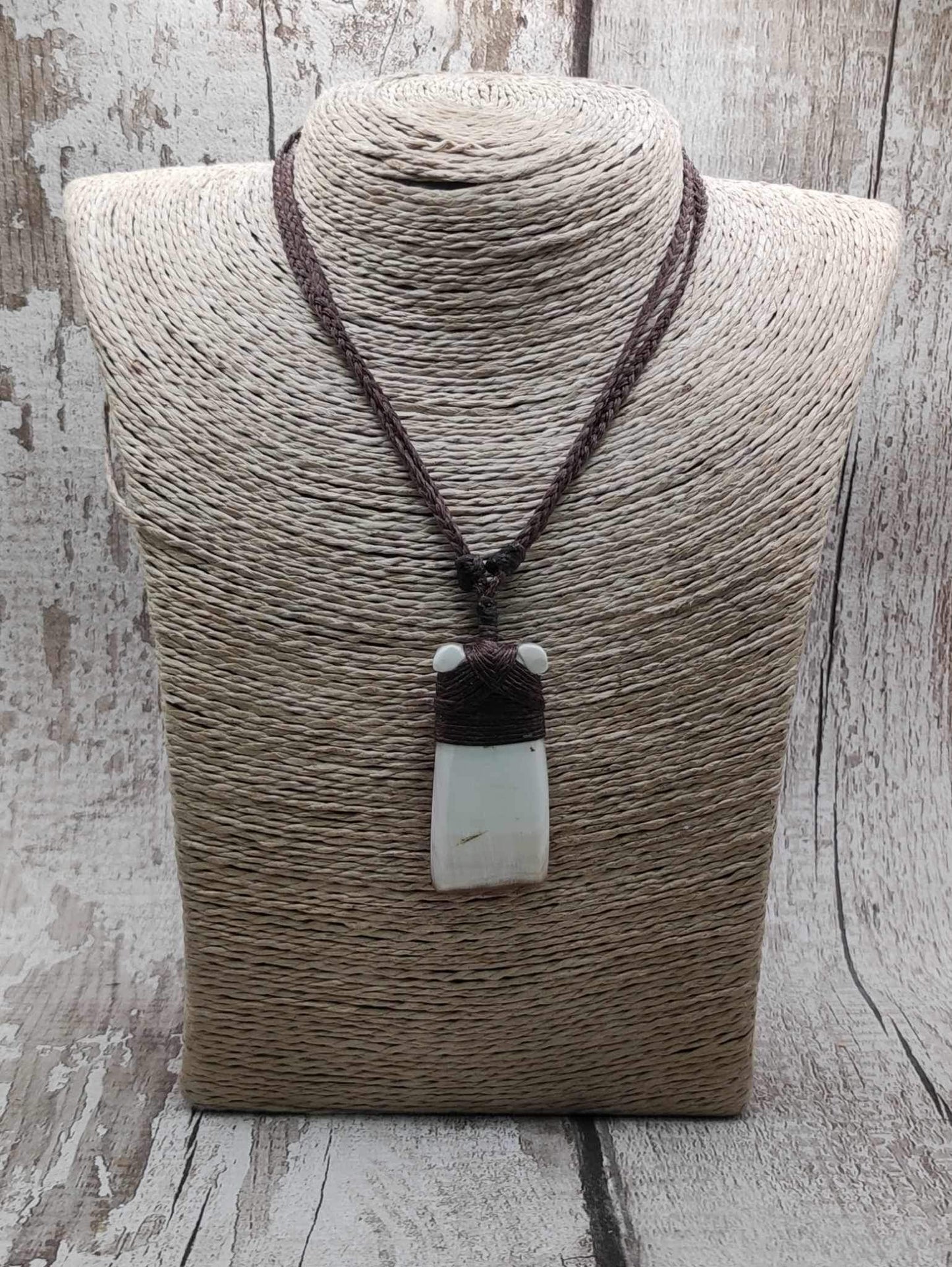 Cow horn Hei Toki adze unisex pendant.