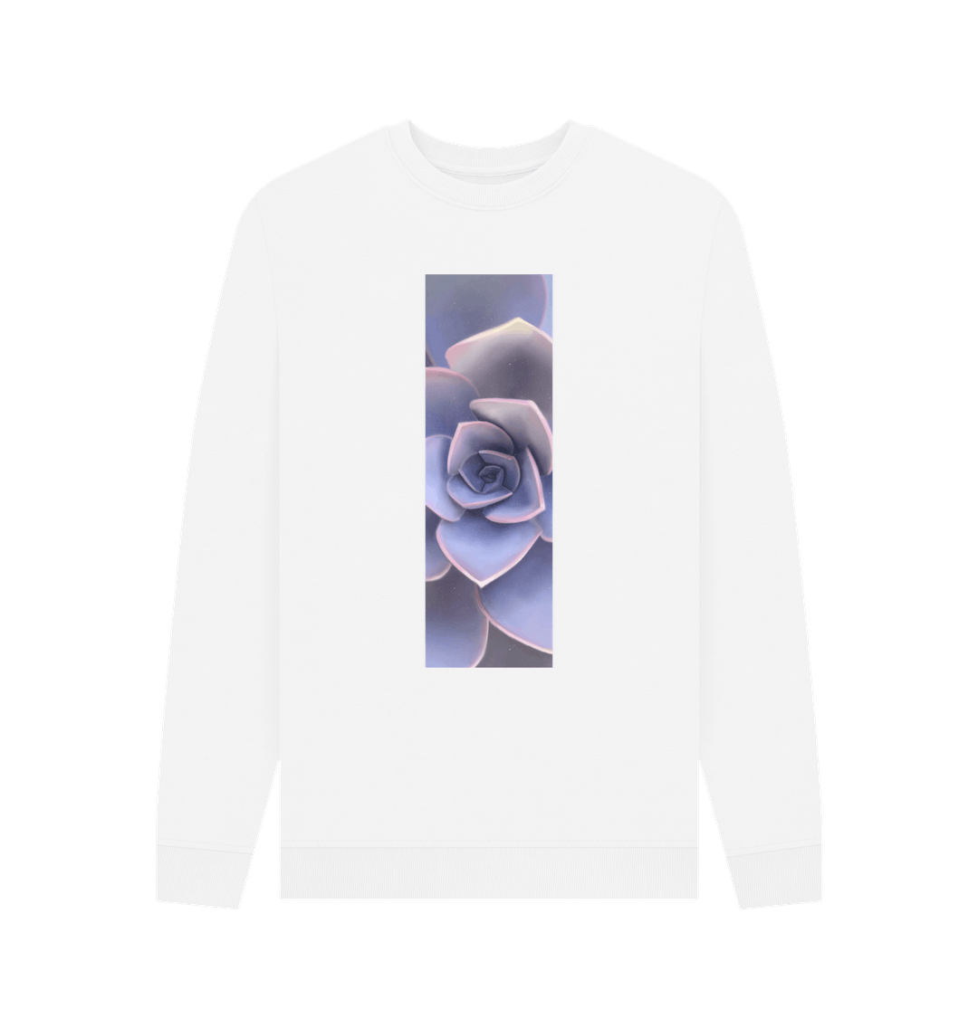 White Men\u2019s pastel purple ombr\u00e9 succulent sweater.