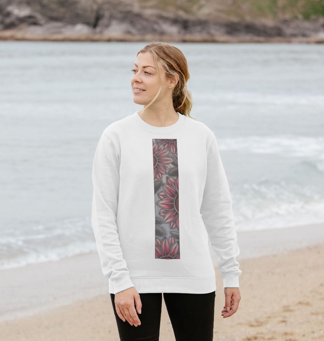 Stain glass sunflowers women’s sweatshirt.