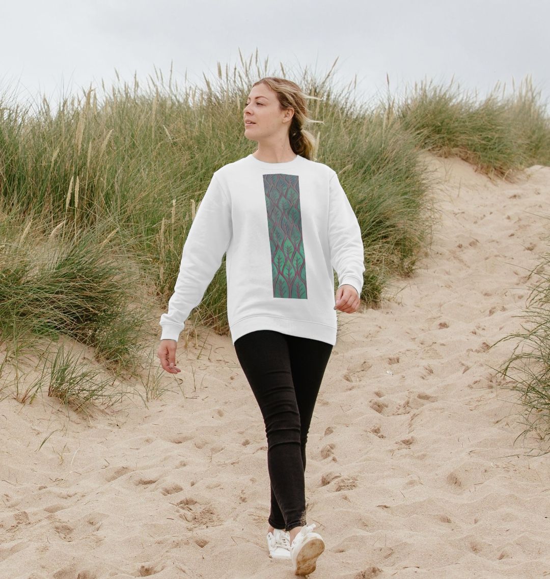 Women’s cosmic leaves crewneck sweatshirt.