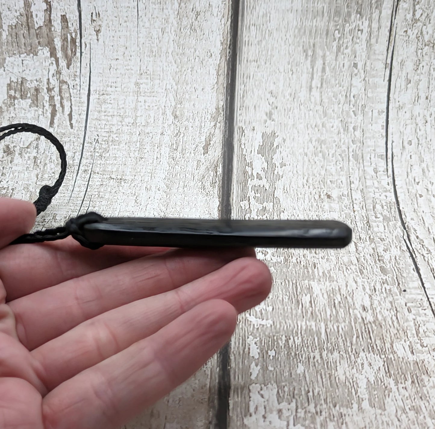 Fenland bog oak roimata drop pendant.