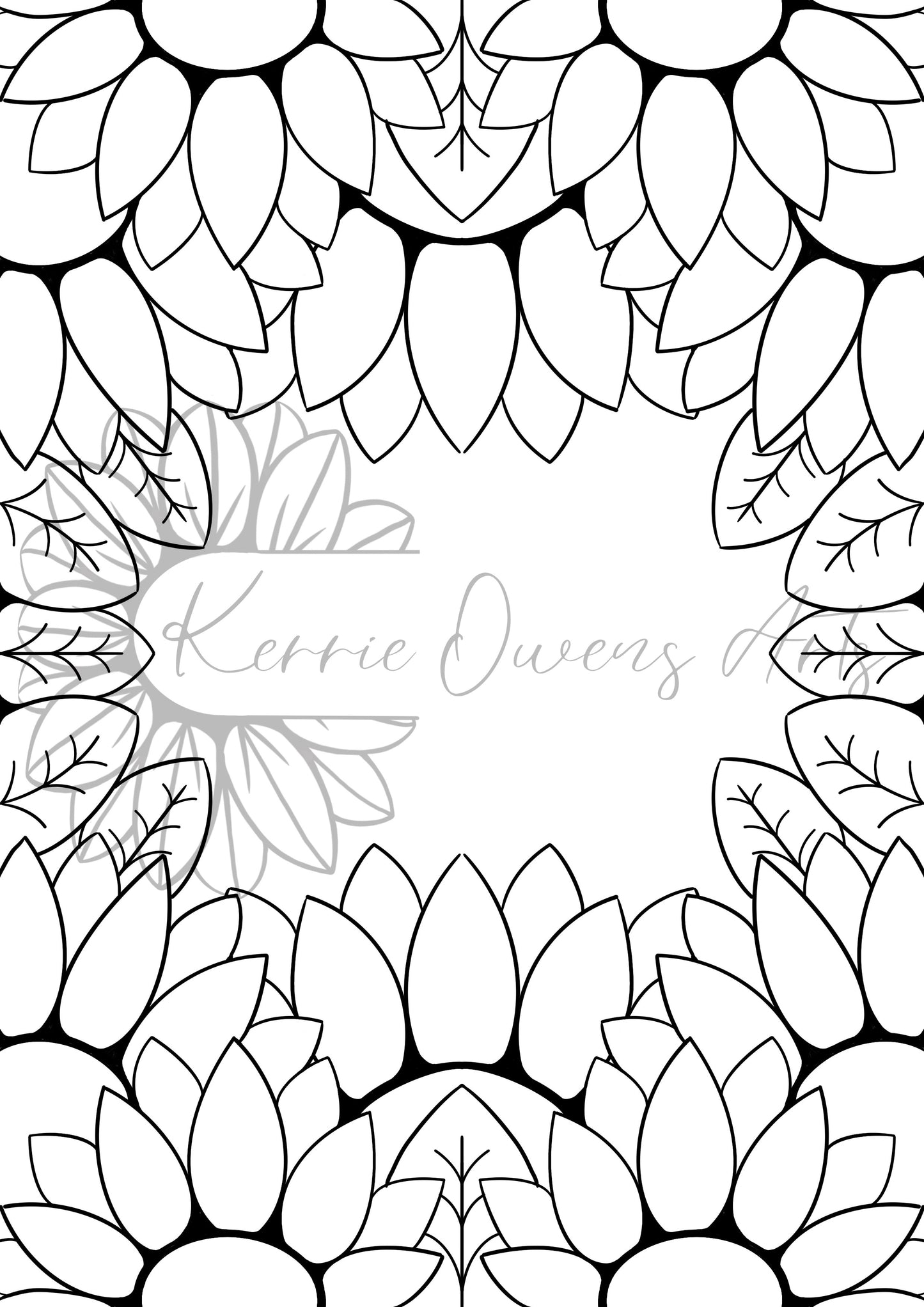 Yellow sunflower side view illustration digital download.