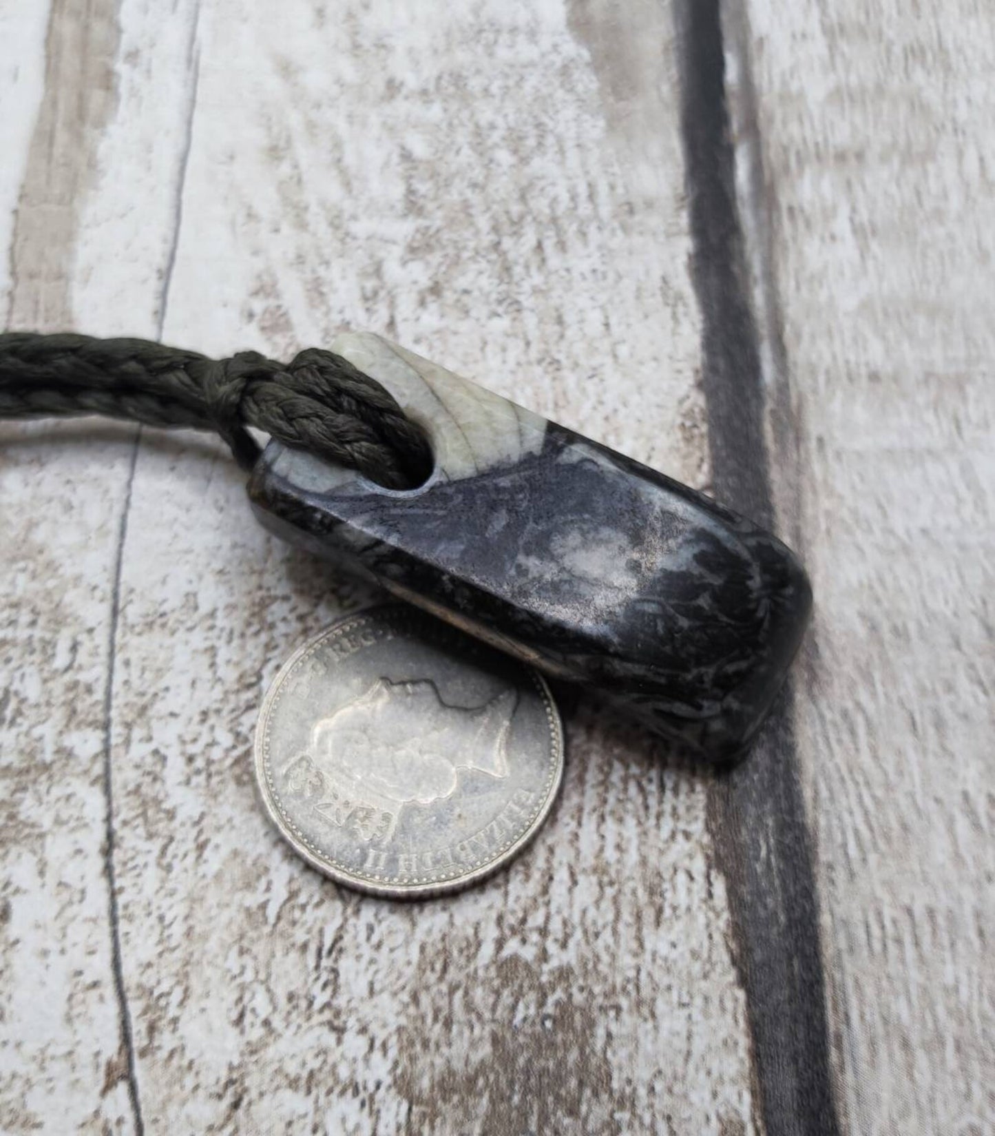 Fossil bedrock Hei Toki adze pendant