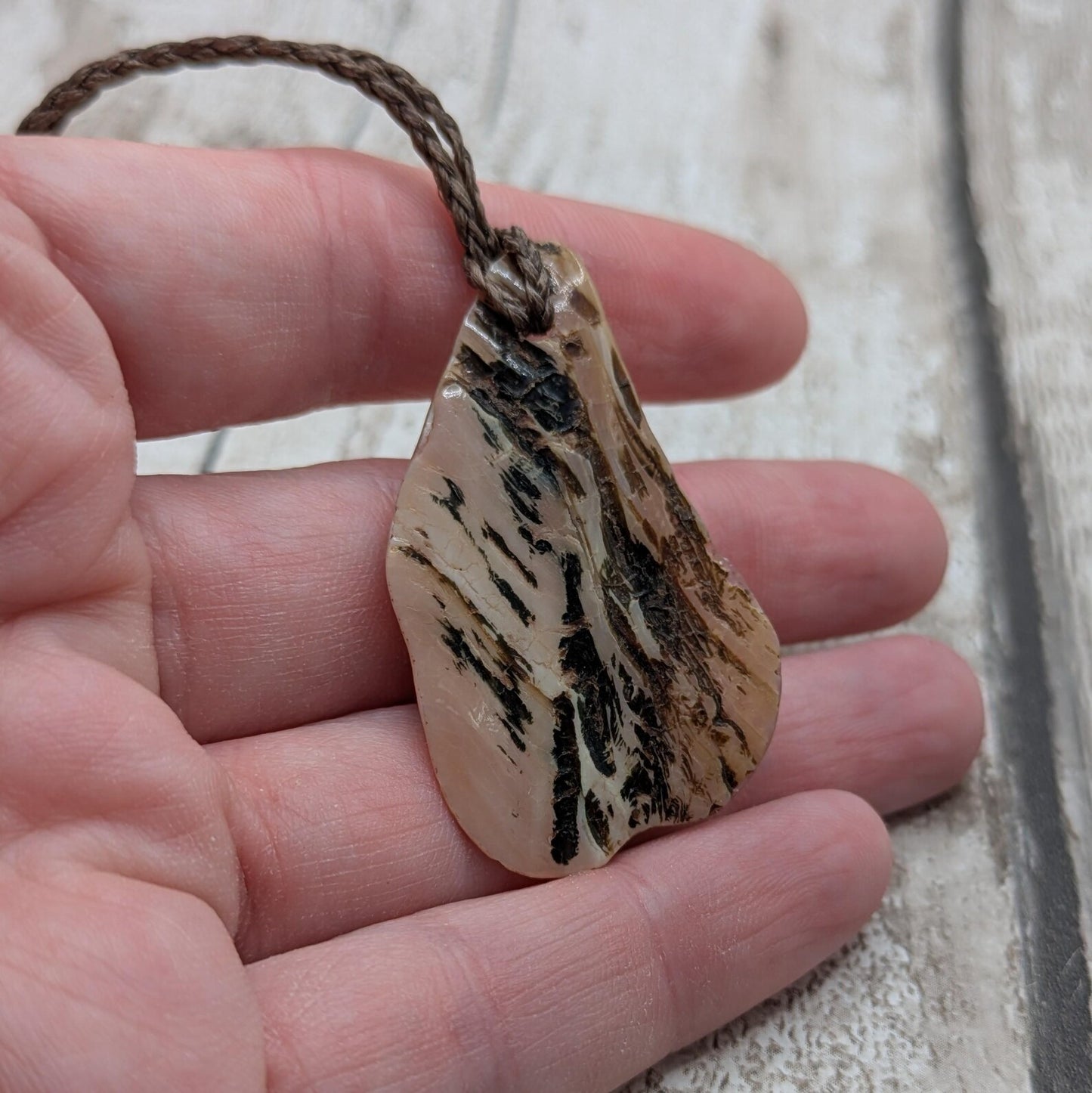 Medium high Iridescent NZ Freshwater Pink Mussel Shell Pendant – Natural Tumbled, Rainbow Shine, Hand-Polished Shell Jewellery