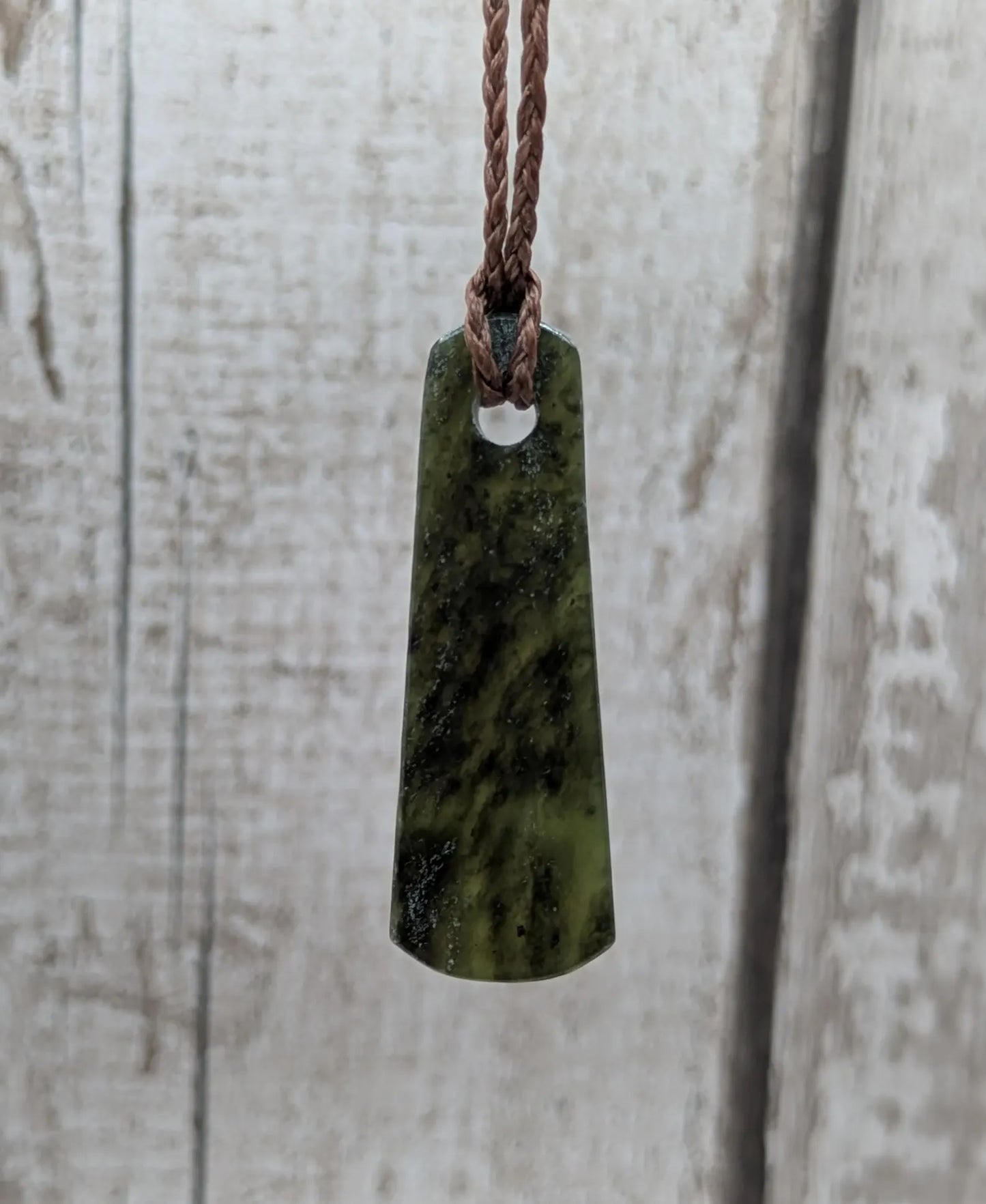 New Zealand Pounamu greenstone roimata drop pendant.