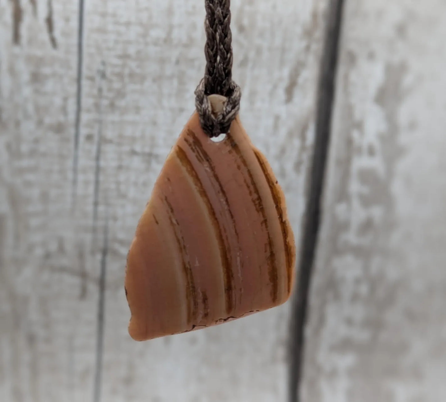 Large Iridescent NZ Freshwater Pink Mussel Shell Pendant – Natural Tumbled, Rainbow Shine, Hand-Polished Shell Jewellery