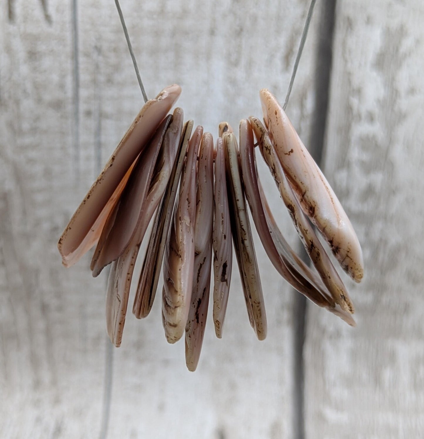 10 New Zealand Freshwater Mussel Shell Pendant Beads, Tumbled, Drilled & Polished, Natural Iridescent, Pearlescent Craft Beads for Jewellery