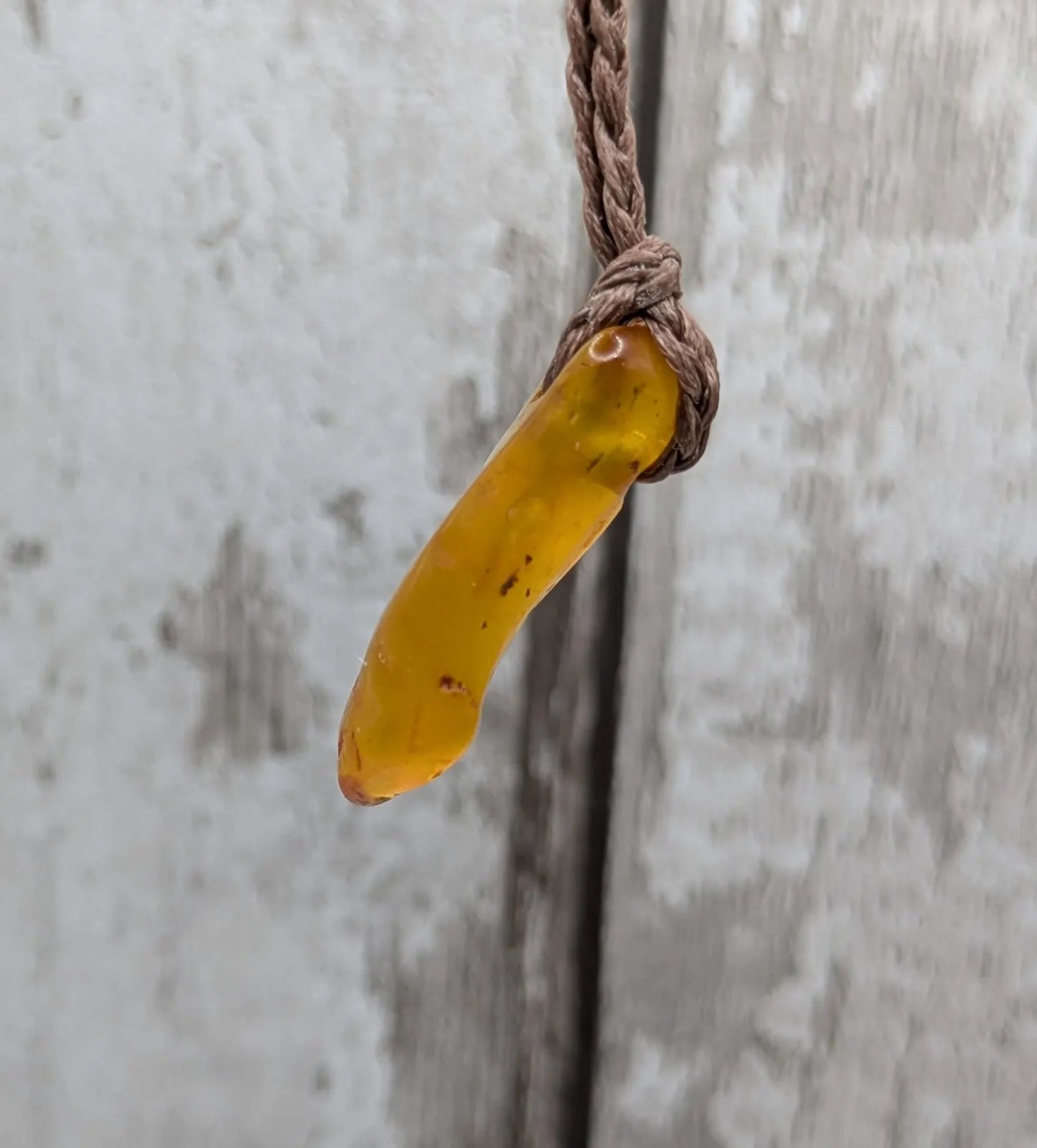 Tumble polished baltic Amber pendant.
