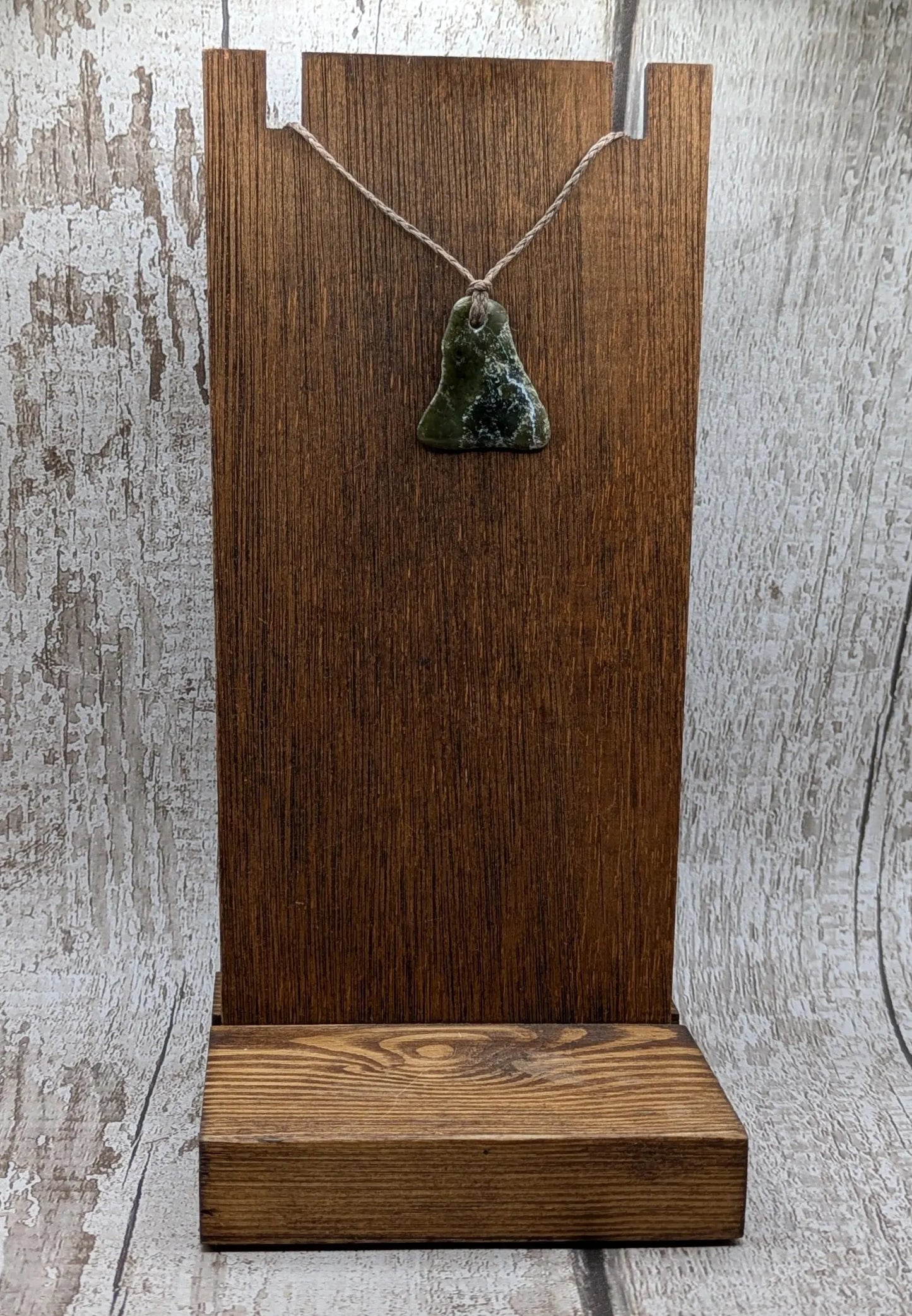 Tumble polished New Zealand Pounamu Jade Necklace – Raw Greenstone Offcut crystal Pendant on Cord, simple spiritual jewellery.