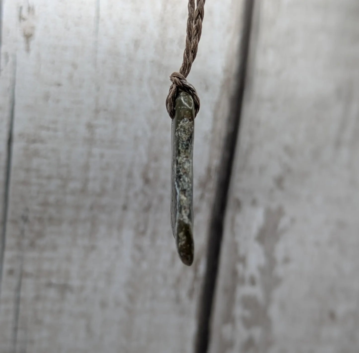Tumble polished New Zealand Pounamu Jade Necklace – Raw Greenstone Offcut crystal Pendant on Cord, simple spiritual jewellery.