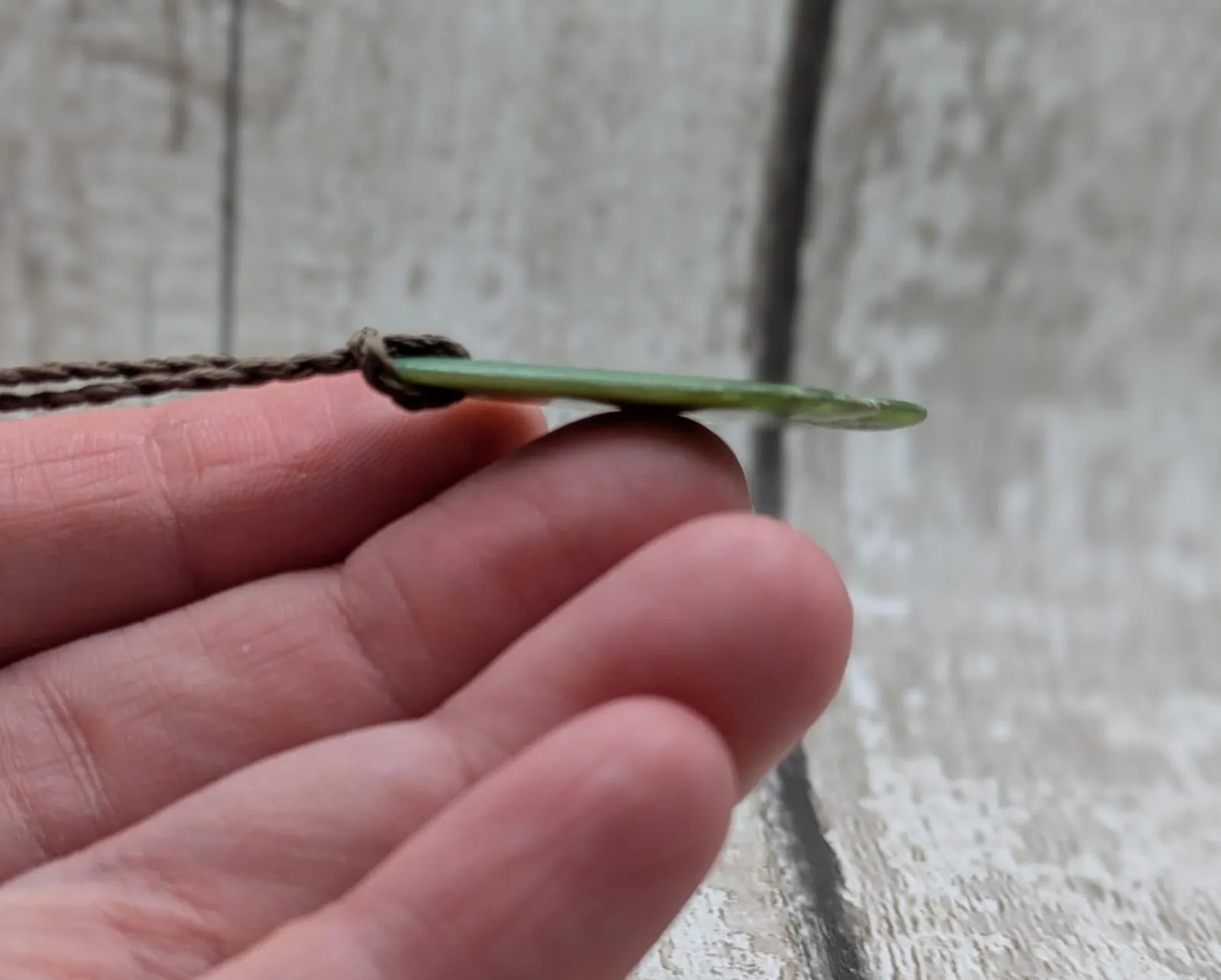 Tumble polished New Zealand Pounamu Jade Necklace – Raw Greenstone Offcut crystal Pendant on Cord, simple spiritual jewellery.