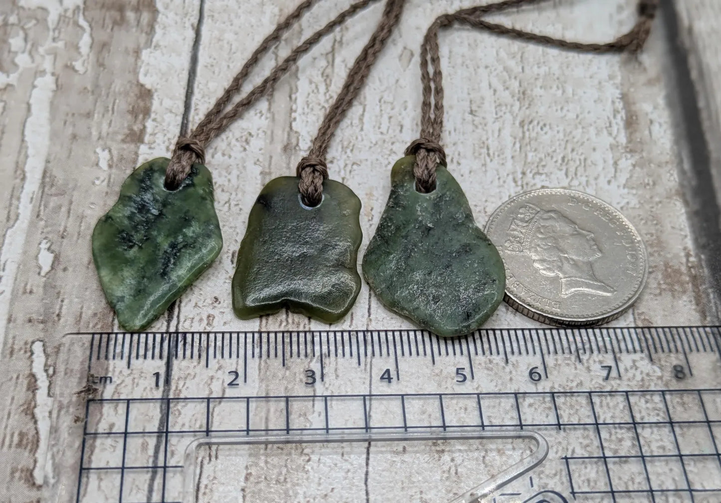 Tumble polished New Zealand Pounamu Jade Necklace – Raw Greenstone Offcut crystal Pendant on Cord, simple spiritual jewellery.
