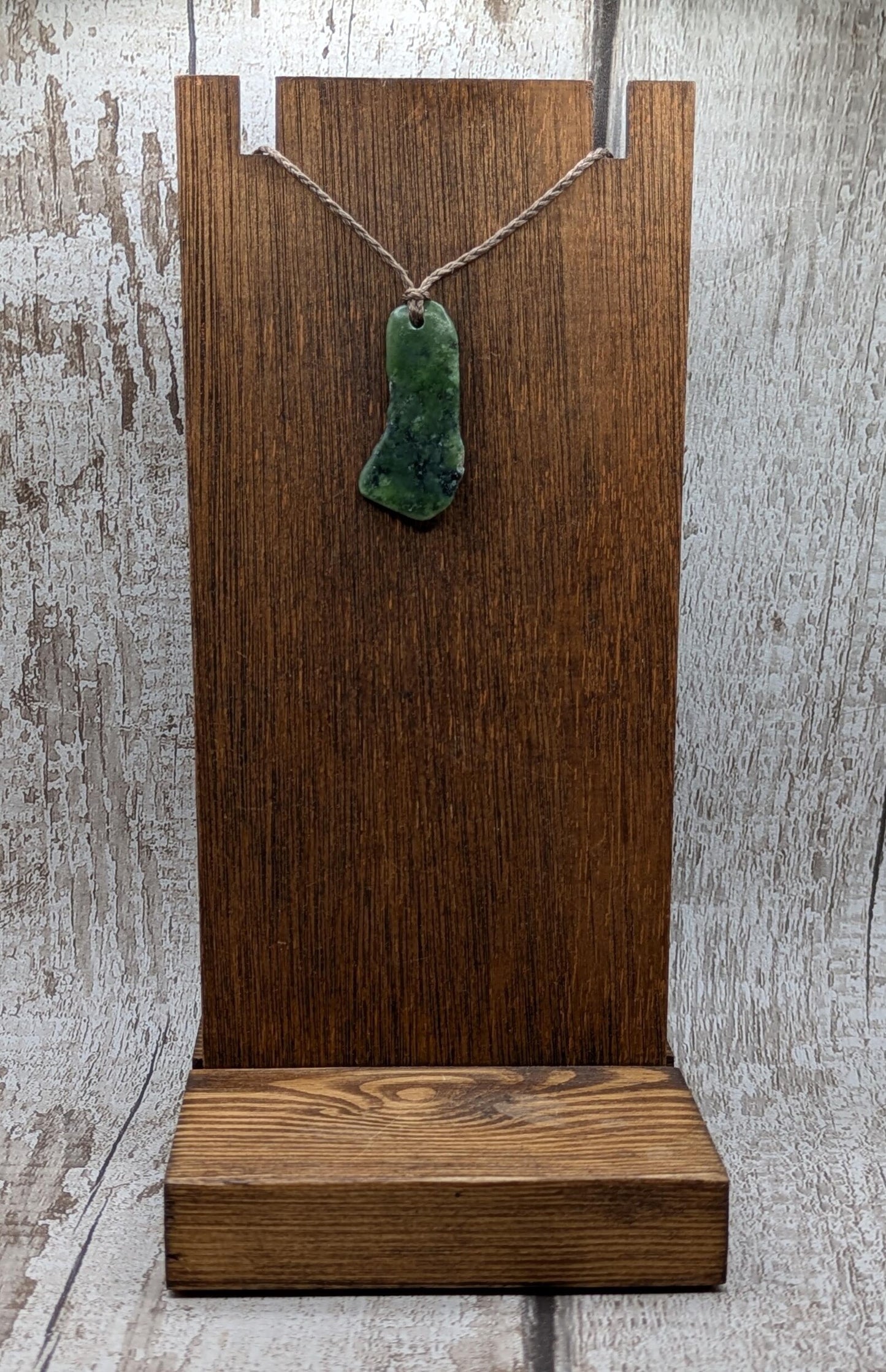 Tumble polished New Zealand Pounamu Jade Necklace – Raw Greenstone Offcut crystal Pendant on Cord, simple spiritual jewellery.